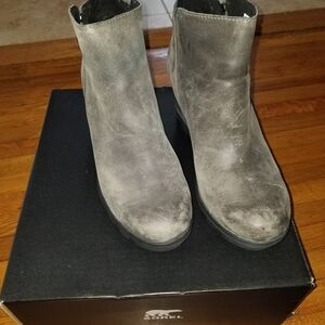 Sorel Charcoal Suede Ankle Boots